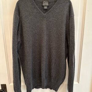 Jos A Bank Men L 100% Cashmere V-Neck Sweater Academia Old Money Preppy Classic